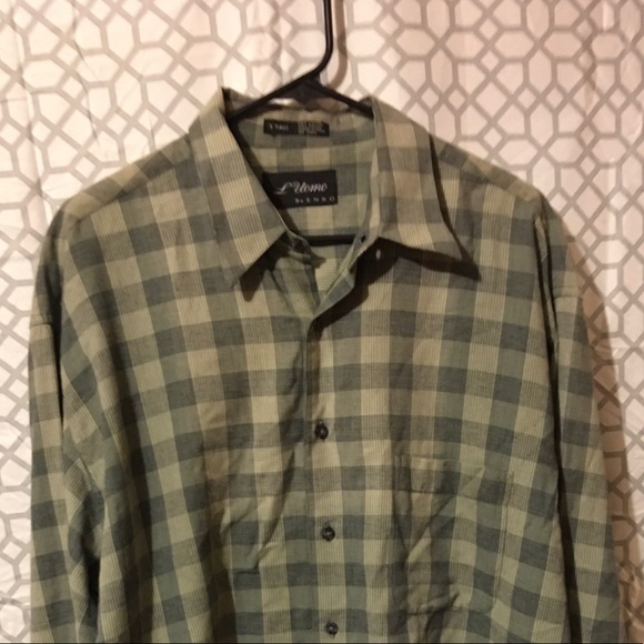 Green Plain Enro button down size L Tall - Picture 1 of 6